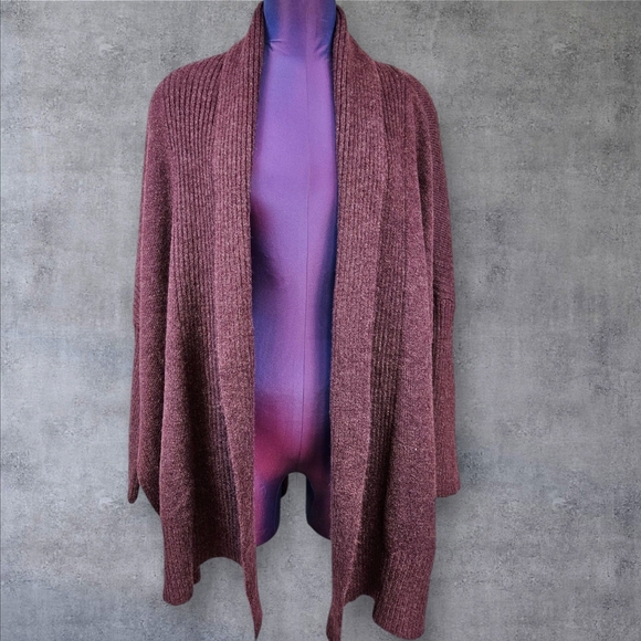 NWT A New Day Aubergine Cozy Relaxed Fit Cardigan Sweater Size One Size R8 - Picture 1 of 9